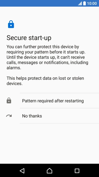 Press the required setting. Press the required setting.