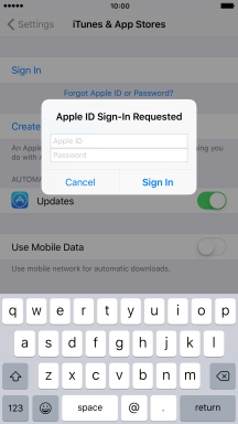 Press Apple ID and key in the username for your Apple ID. Press Apple ID and key in the username for your Apple ID.
