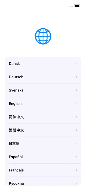 Press the required language. Press the required language.