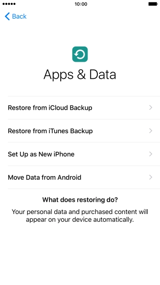 Press Restore from iCloud Backup. Press Restore from iCloud Backup.