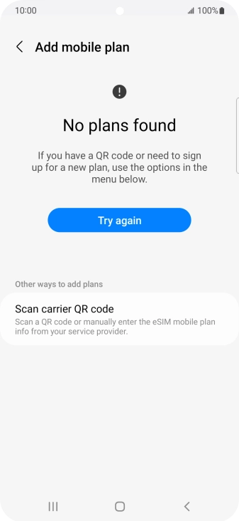 Press Scan carrier QR code. Press Scan carrier QR code.