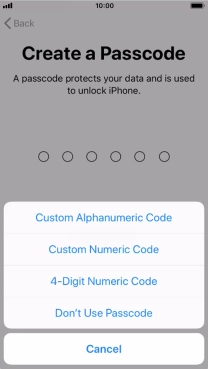 Follow the instructions on the screen to turn on use of phone lock code or press Don't Use Passcode. Follow the instructions on the screen to turn on use of phone lock code or press Don't Use Passcode.