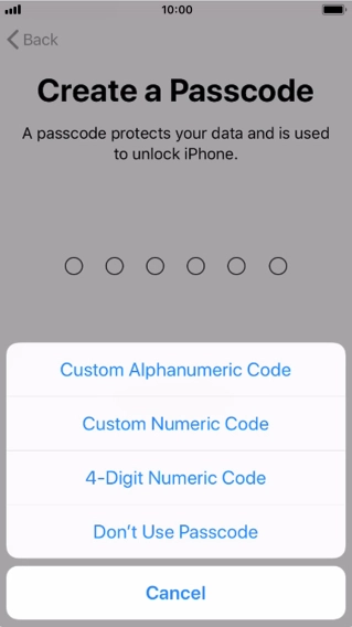 Follow the instructions on the screen to turn on use of phone lock code or press Don't Use Passcode. Follow the instructions on the screen to turn on use of phone lock code or press Don't Use Passcode.