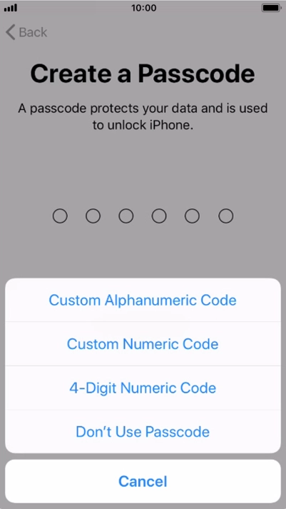 Follow the instructions on the screen to turn on use of phone lock code or press Don't Use Passcode. Follow the instructions on the screen to turn on use of phone lock code or press Don't Use Passcode.