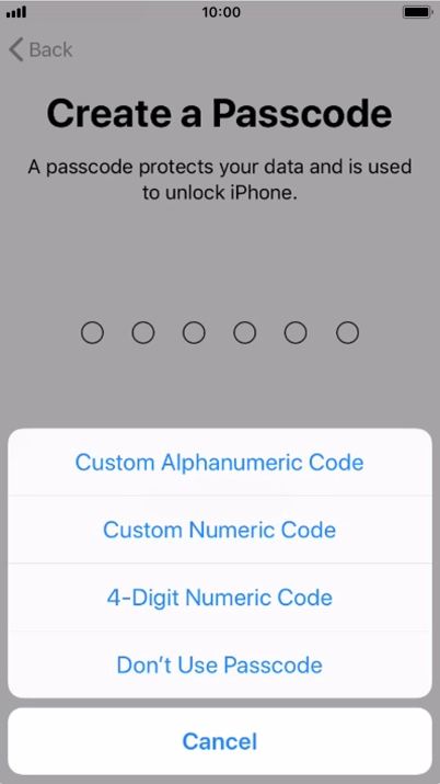 Follow the instructions on the screen to turn on use of phone lock code or press Don't Use Passcode. Follow the instructions on the screen to turn on use of phone lock code or press Don't Use Passcode.