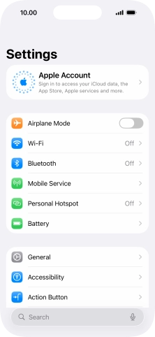 Press Apple Account. Press Apple Account.