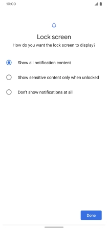 Press the required setting. Press the required setting.
