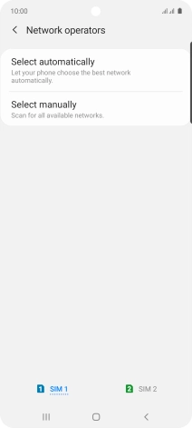 Press Select manually and your phone will search for networks. Press Select manually and your phone will search for networks.
