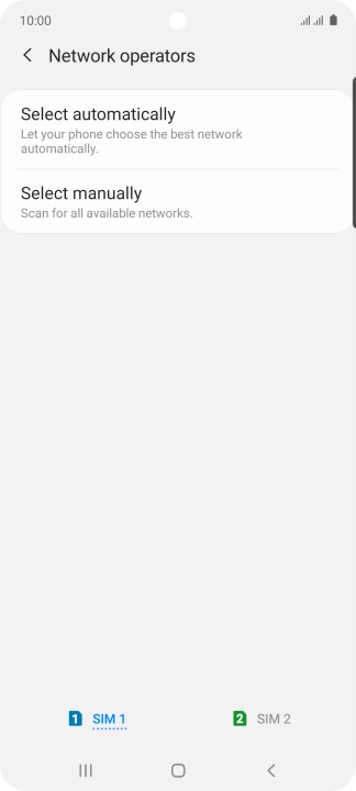 Press Select manually and your phone will search for networks. Press Select manually and your phone will search for networks.