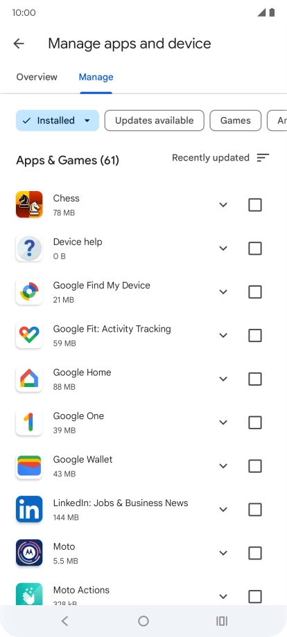 Press the required app. Press the required app.