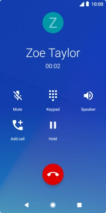 Press the end call icon. Press the end call icon.