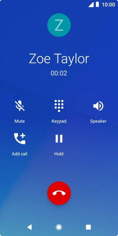 Press the end call icon. Press the end call icon.