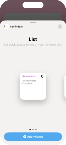 Slide your finger right or left on the screen to select the required widget size. Slide your finger right or left on the screen to select the required widget size.