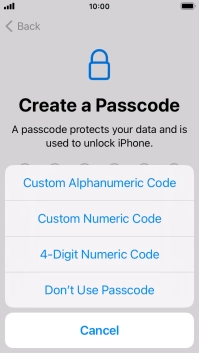 Follow the instructions on the screen to turn on use of phone lock code or press Don't Use Passcode. Follow the instructions on the screen to turn on use of phone lock code or press Don't Use Passcode.