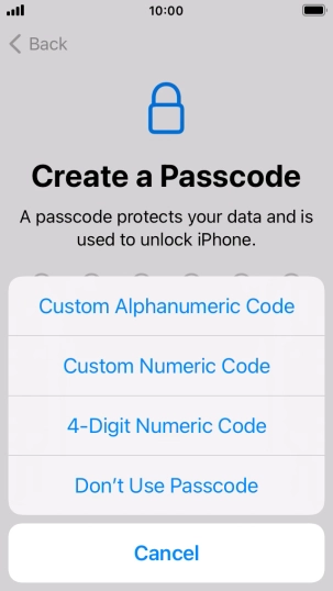 Follow the instructions on the screen to turn on use of phone lock code or press Don't Use Passcode. Follow the instructions on the screen to turn on use of phone lock code or press Don't Use Passcode.