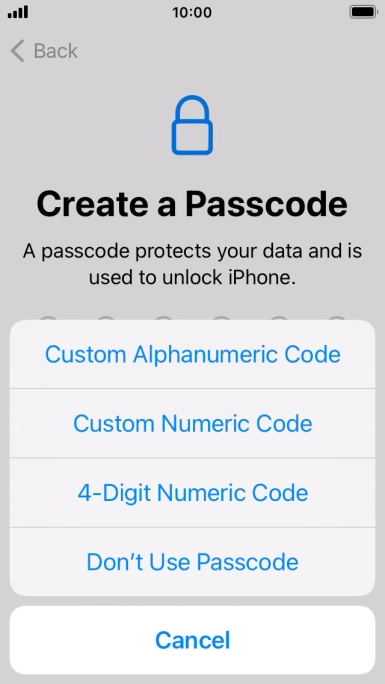 Follow the instructions on the screen to turn on use of phone lock code or press Don't Use Passcode. Follow the instructions on the screen to turn on use of phone lock code or press Don't Use Passcode.