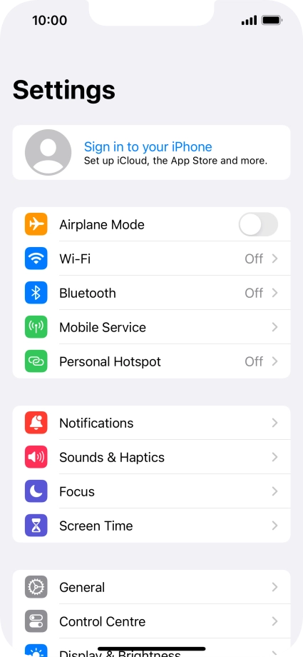 Press Sign in to your iPhone. Press Sign in to your iPhone.