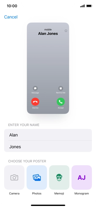 Press the required category and follow the instructions on the screen to select and save the required picture to your Contact Poster. Press the required category and follow the instructions on the screen to select and save the required picture to your Contact Poster.