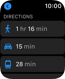 Press the required mode of transportation. Press the required mode of transportation.