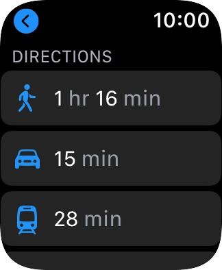Press the required mode of transportation. Press the required mode of transportation.