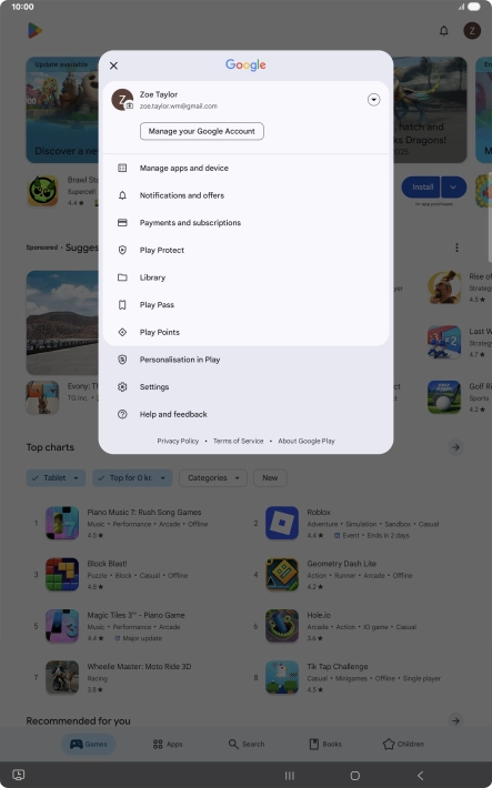 Press Manage apps and device. Press Manage apps and device.