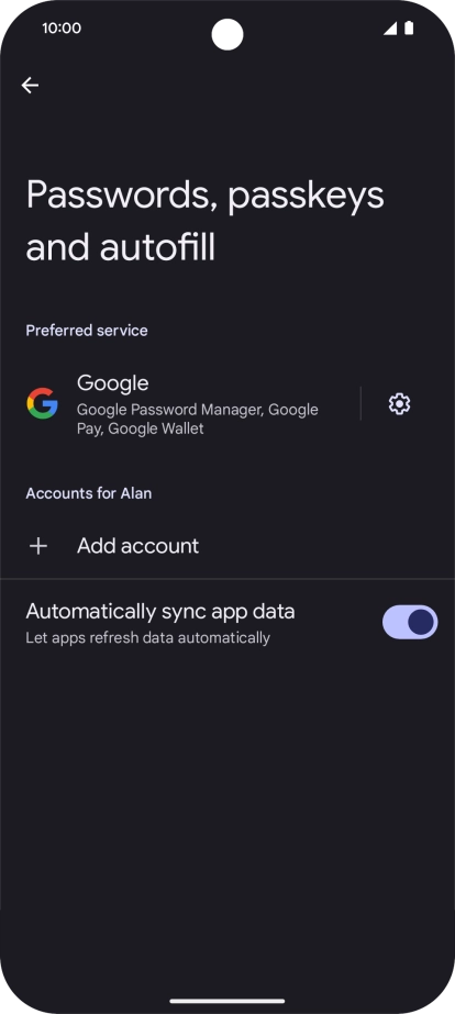 Press Add account. Press Add account.