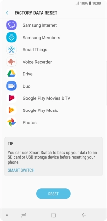 Press RESET. Press RESET.