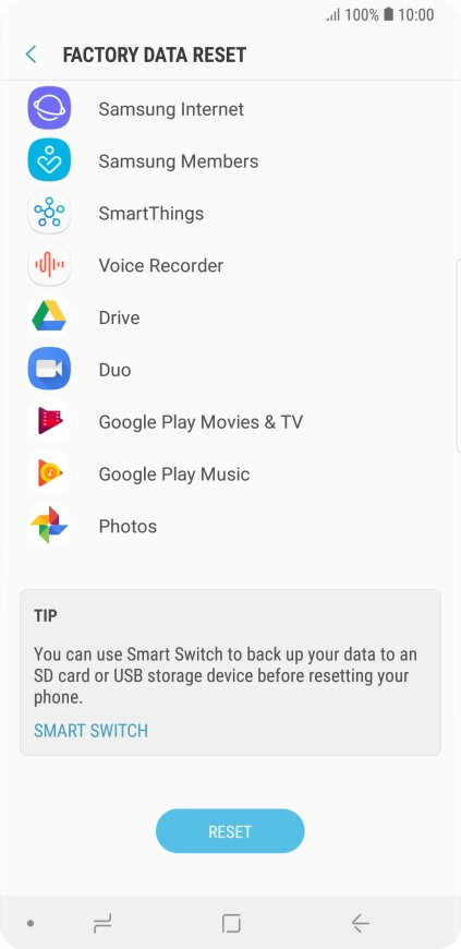 Press RESET. Press RESET.