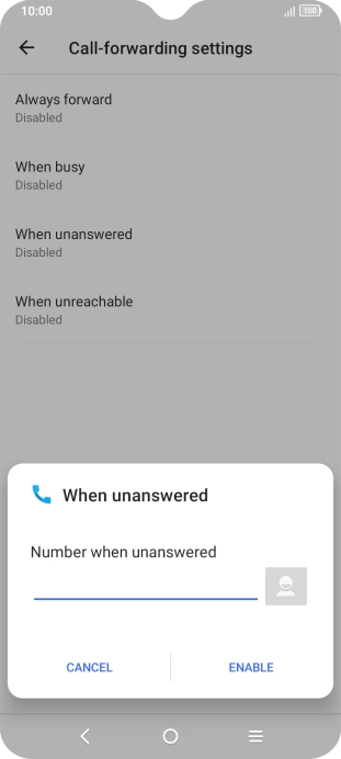 Key in +61414121121 and press ENABLE. Key in +61414121121 and press ENABLE.