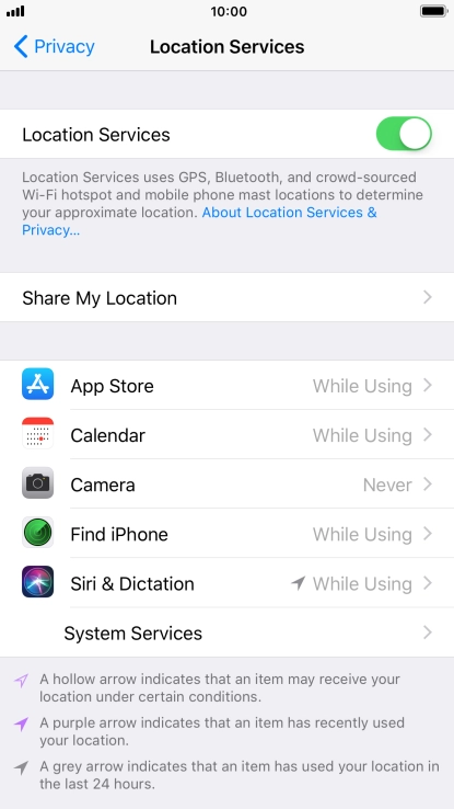Press the required application. Press the required application.