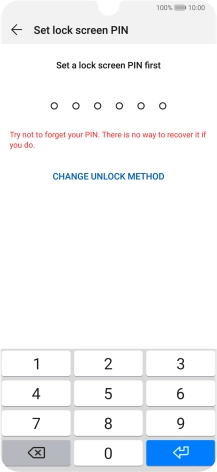 Press CHANGE UNLOCK METHOD. Press CHANGE UNLOCK METHOD.