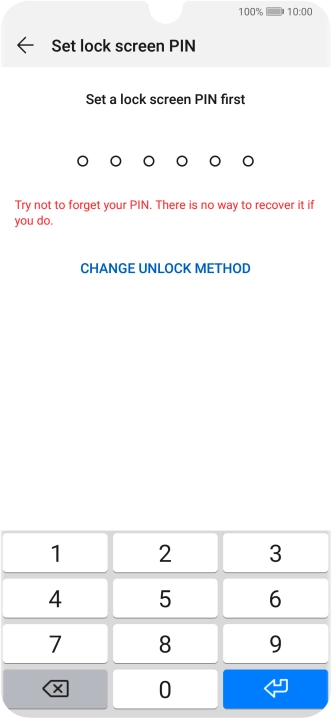 Press CHANGE UNLOCK METHOD. Press CHANGE UNLOCK METHOD.