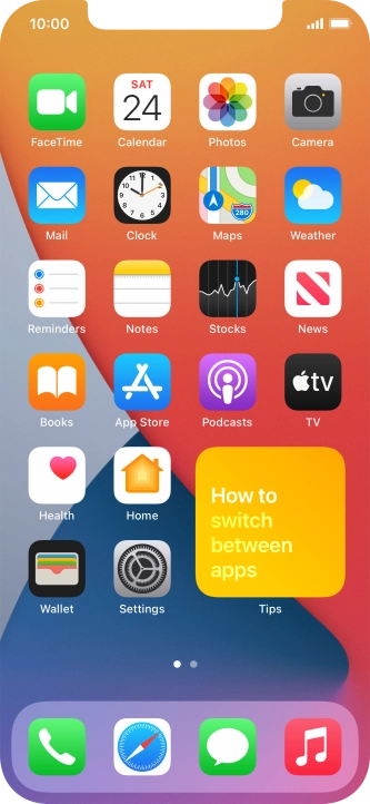 If you're using a Widget Stack: slide up or down on the stack to select the required widget. If you're using a Widget Stack: slide up or down on the stack to select the required widget.