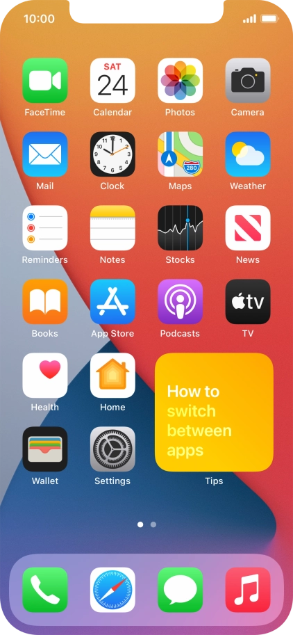 If you're using a Widget Stack: slide up or down on the stack to select the required widget. If you're using a Widget Stack: slide up or down on the stack to select the required widget.