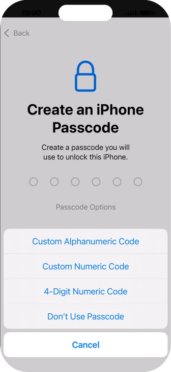 Follow the instructions on the screen to turn on use of phone lock code or press Don't Use Passcode. Follow the instructions on the screen to turn on use of phone lock code or press Don't Use Passcode.
