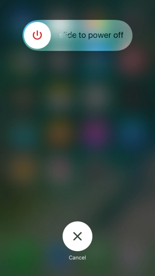 Press and drag the power off icon right. Press and drag the power off icon right.