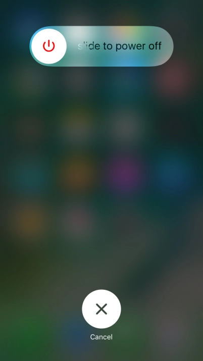 Press and drag the power off icon right. Press and drag the power off icon right.