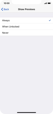 To select notification preview on the lock screen, press Always. To select notification preview on the lock screen, press Always.