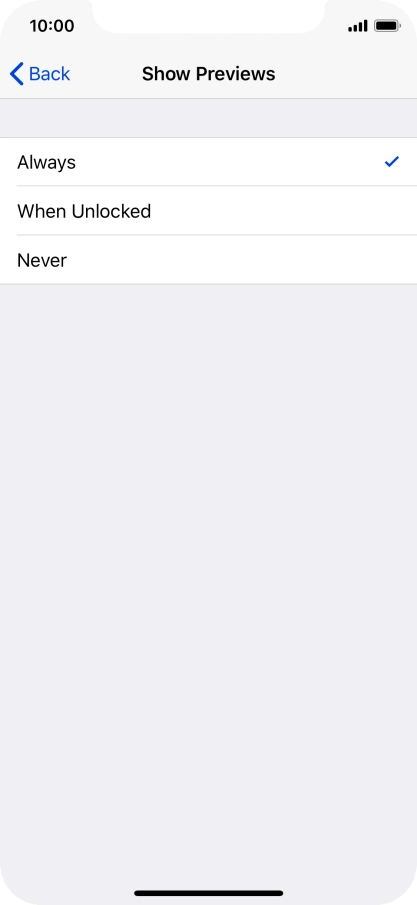 To select notification preview on the lock screen, press Always. To select notification preview on the lock screen, press Always.