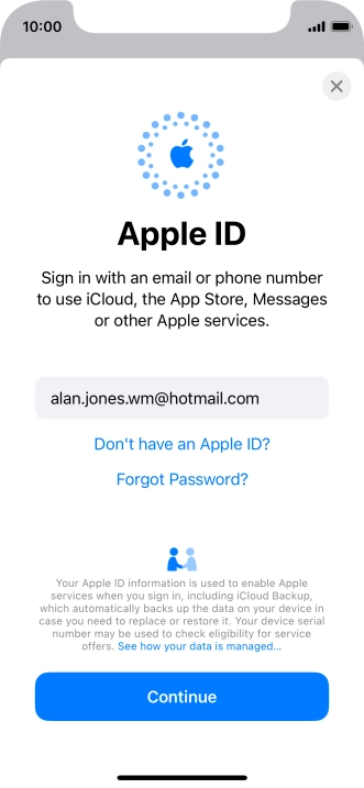 Press Continue. Press Continue.