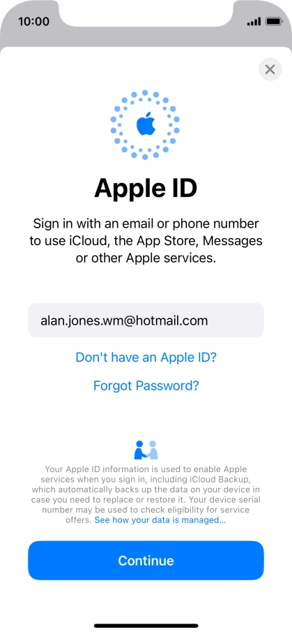 Press Continue. Press Continue.