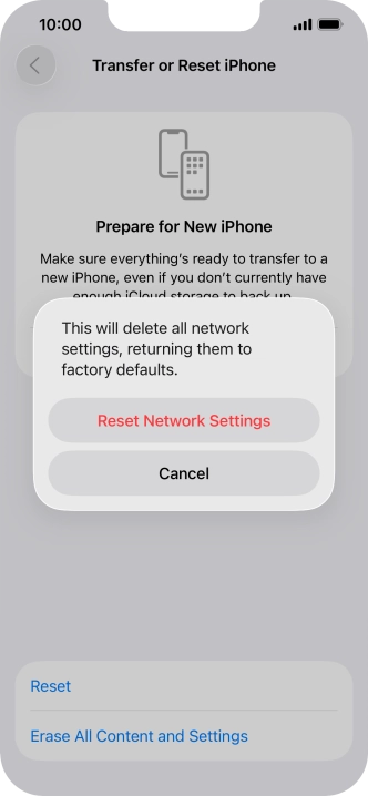 Press Reset Network Settings. Press Reset Network Settings.