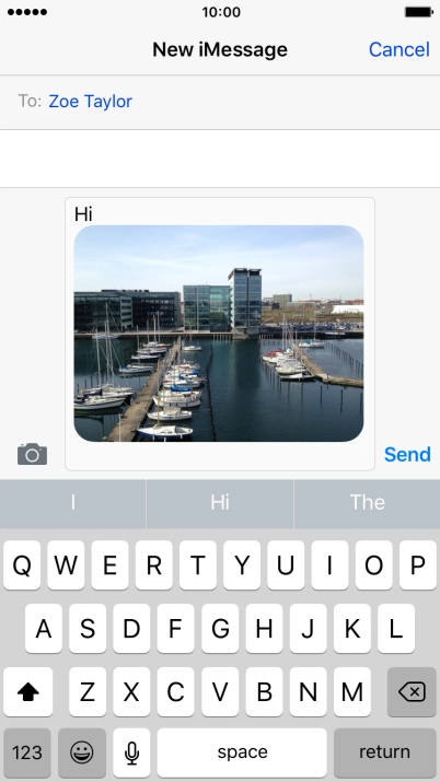 Press Send when you've finished your iMessage. Press Send when you've finished your iMessage.