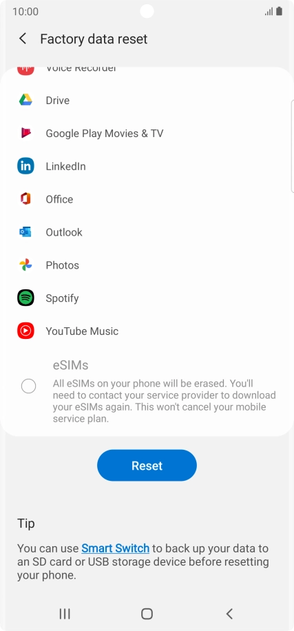 Press Reset. Press Reset.
