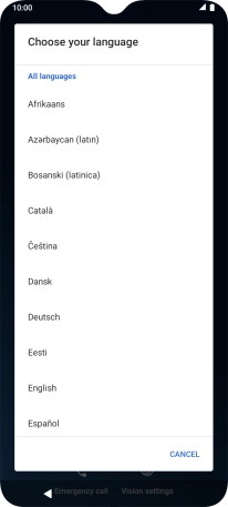 Press the required language. Press the required language.