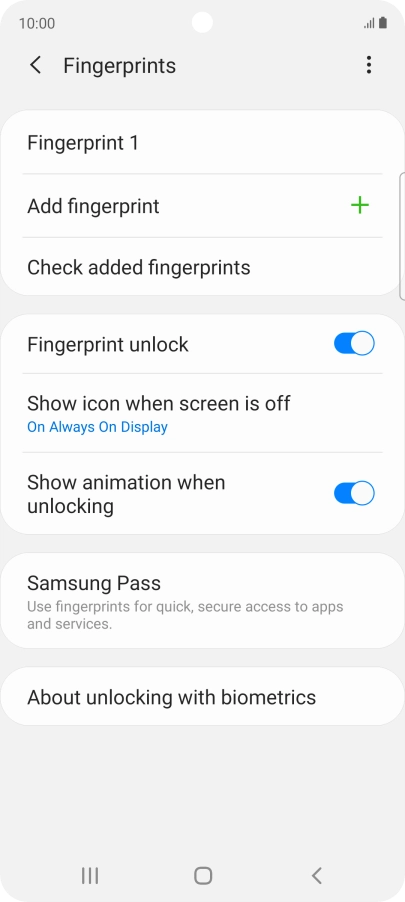 Press the required settings to turn them on or off. Press the required settings to turn them on or off.