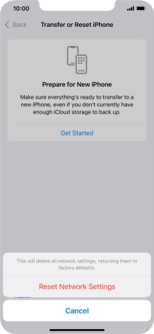 Press Reset Network Settings. Press Reset Network Settings.
