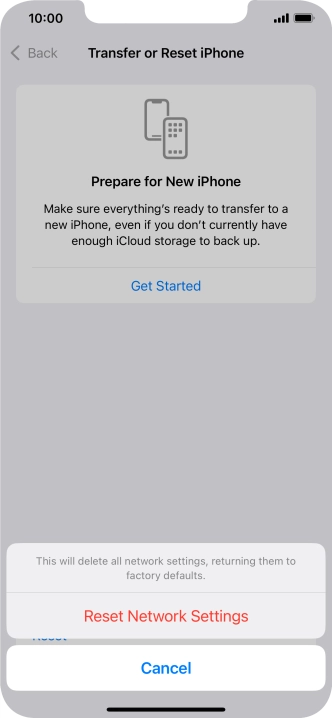 Press Reset Network Settings. Press Reset Network Settings.