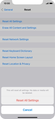 Press Reset All Settings. Press Reset All Settings.