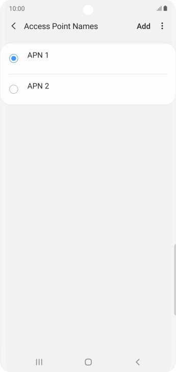 Press the field next to the data connection to activate it. Press the field next to the data connection to activate it.